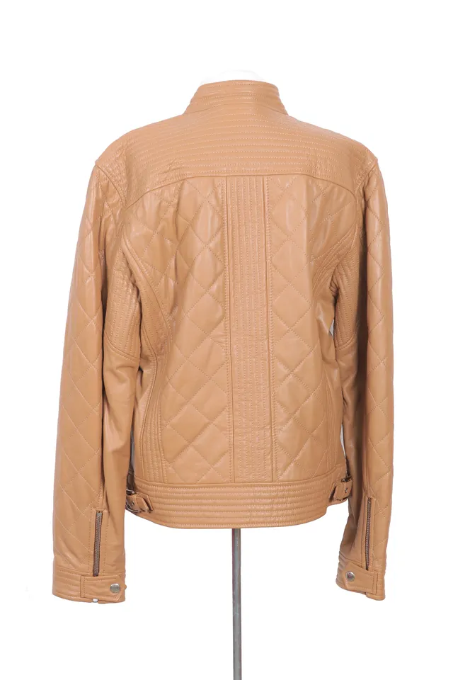 Dolce & Gabbana Camel Quilted Leather Jacket