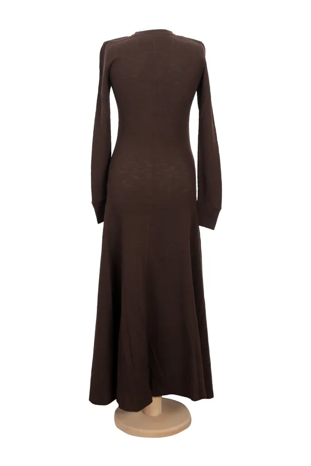 Polo Ralph Lauren Brown Cotton Maxi Dress