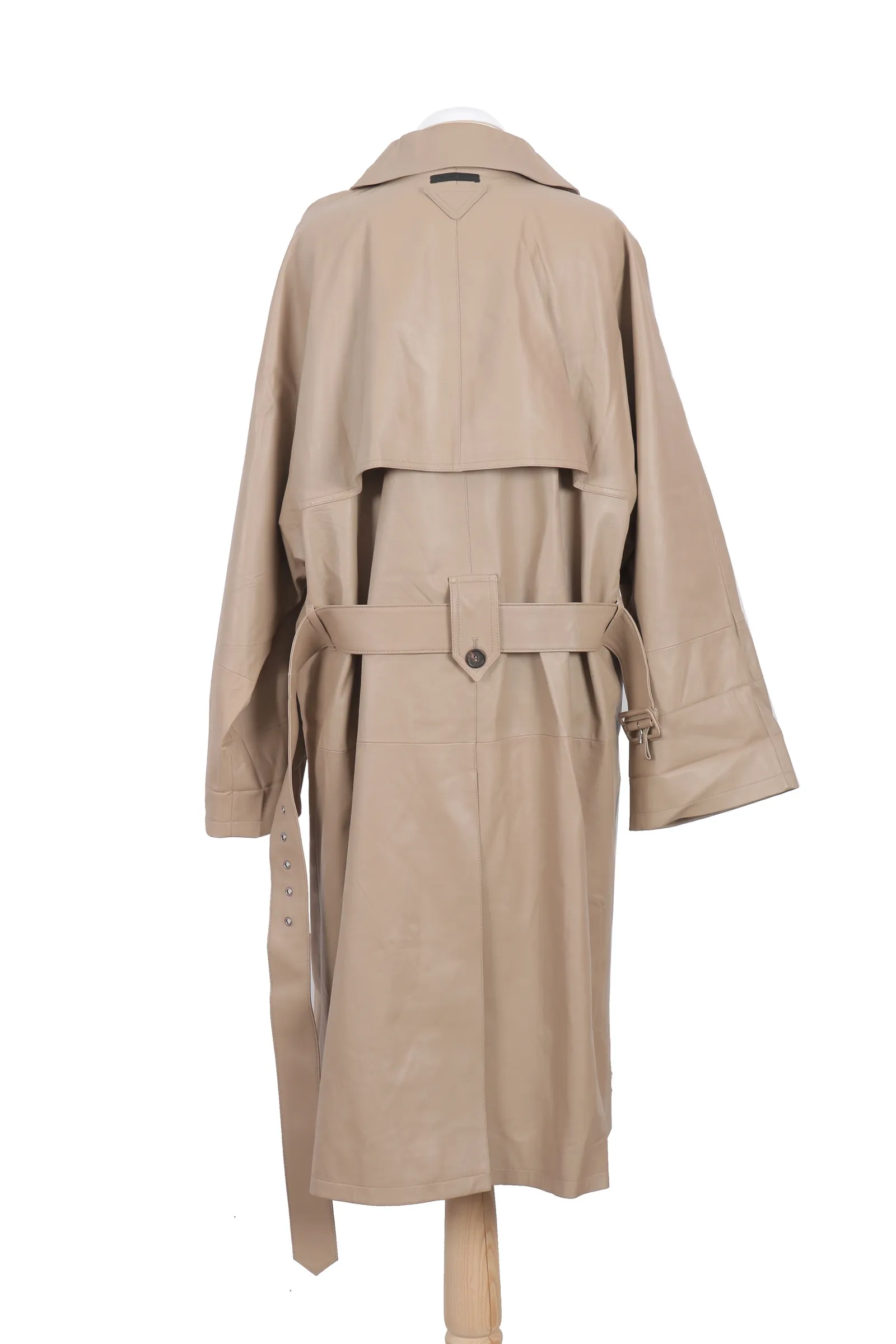 Prada Beige Leather Trench Coat