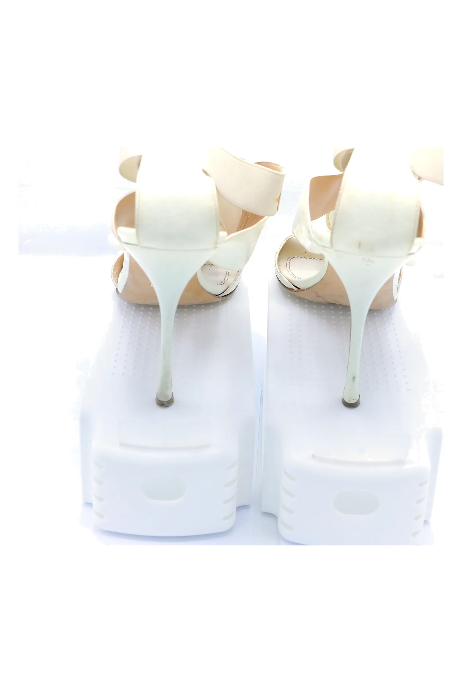Sergio Rossi White Patent Leather Sandals