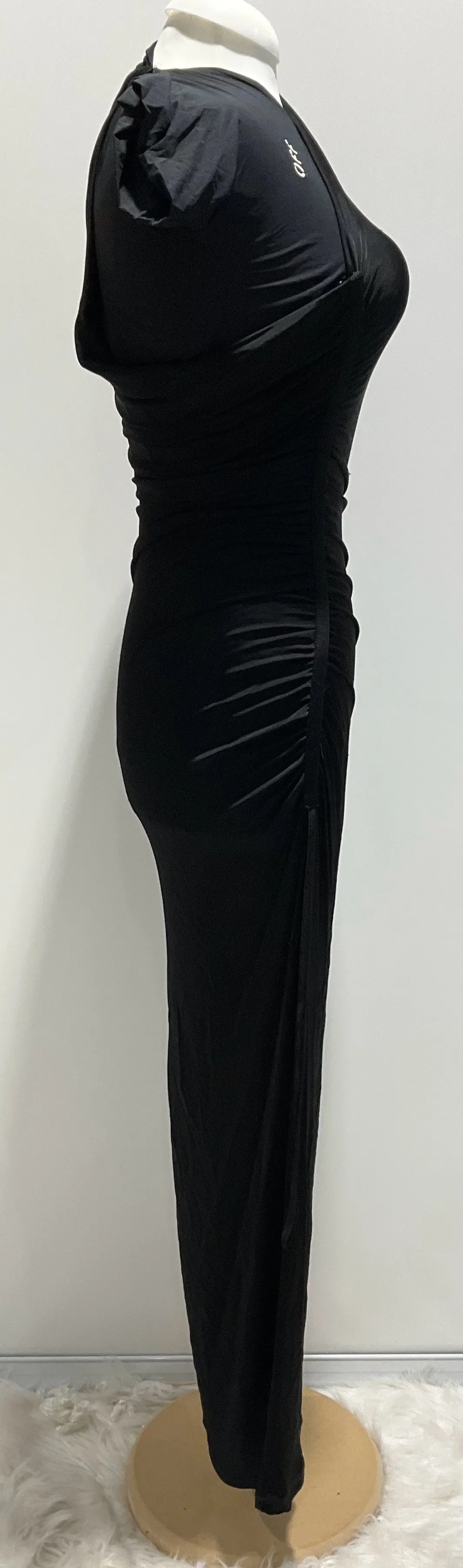 Off-White Black Quilted Maxi Dress