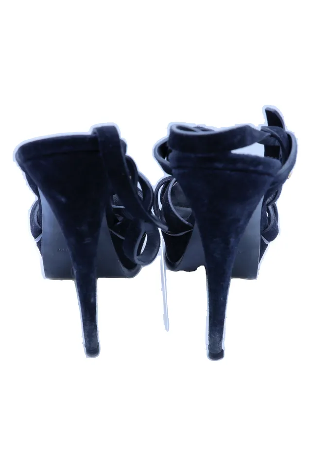 Yves Saint Laurent Black Suede Sandals
