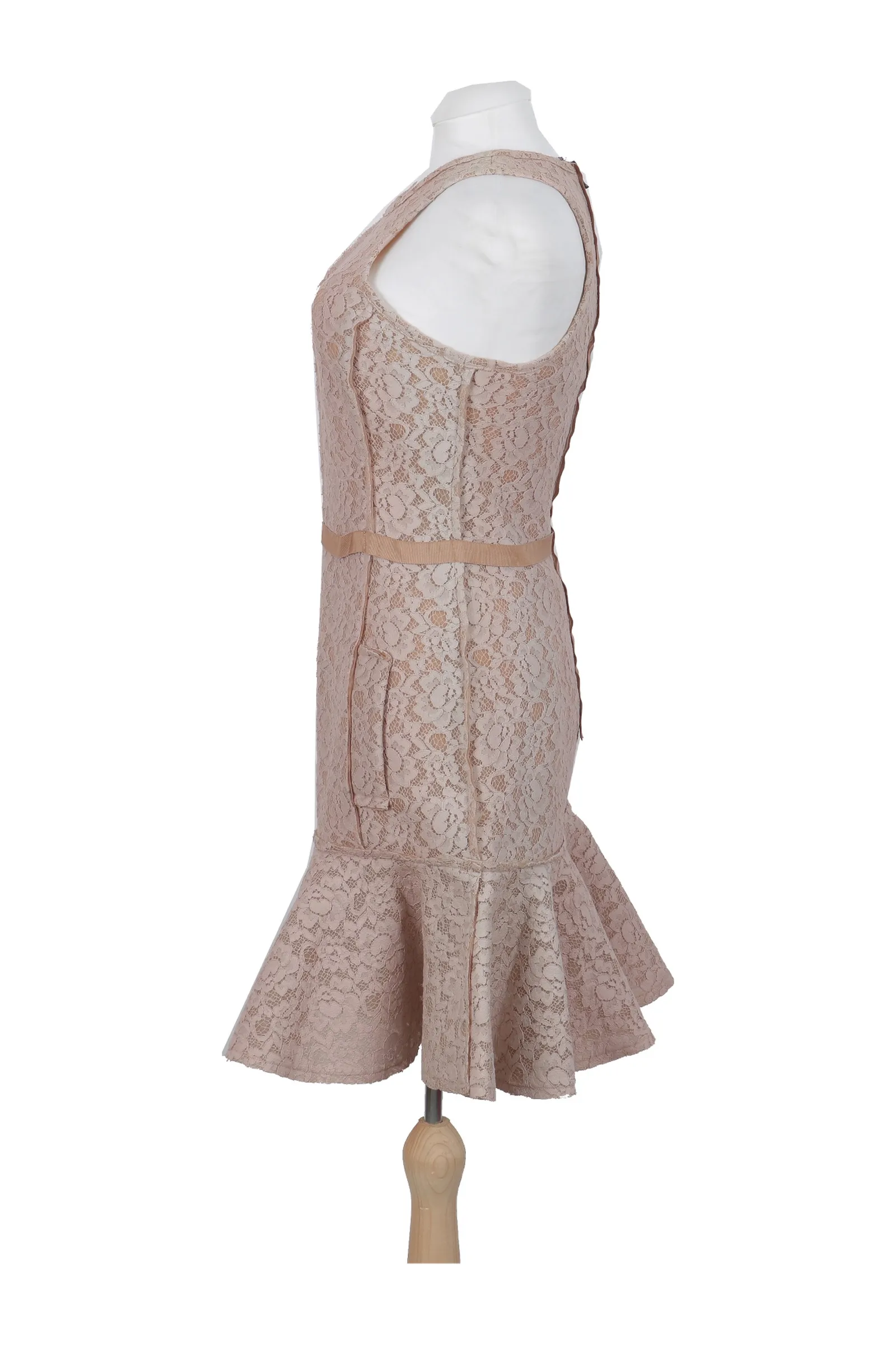 Lanvin Nude Lace Mini Dress