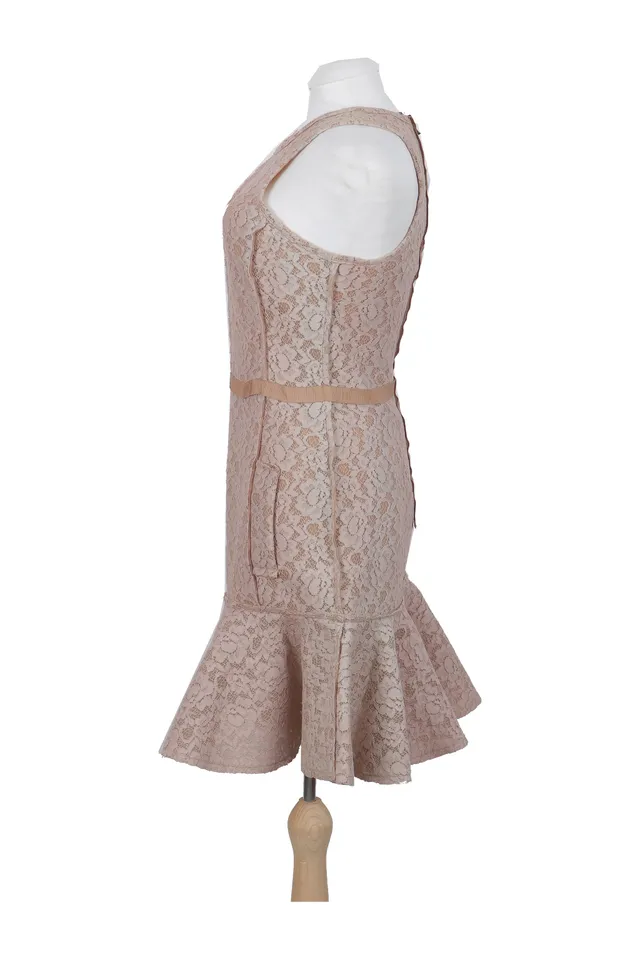Lanvin Nude Lace Mini Dress