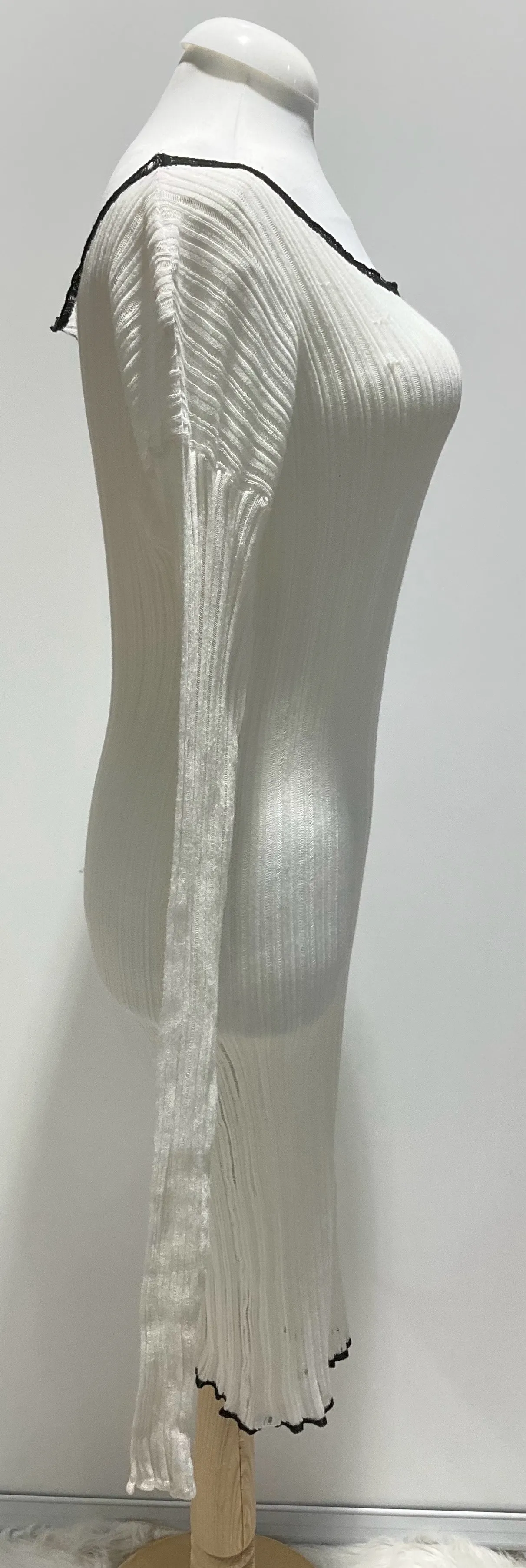 Symetria White Sequined Midi Dress