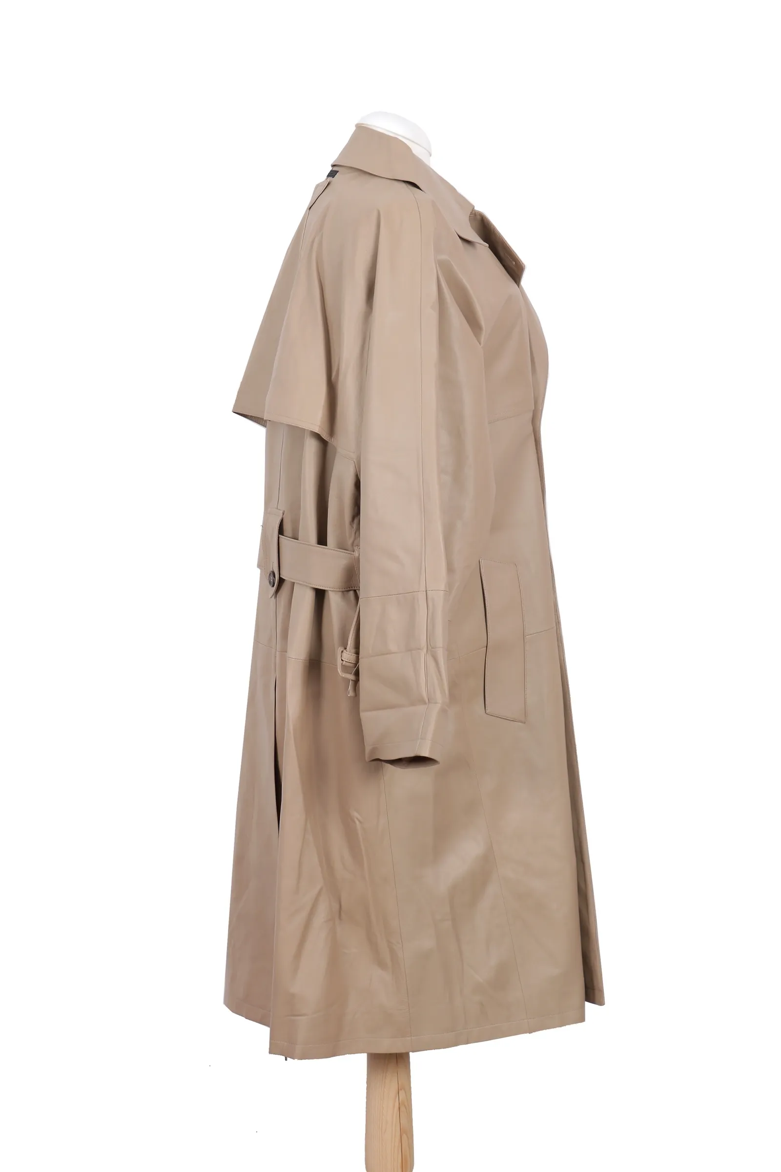Prada Beige Leather Trench Coat