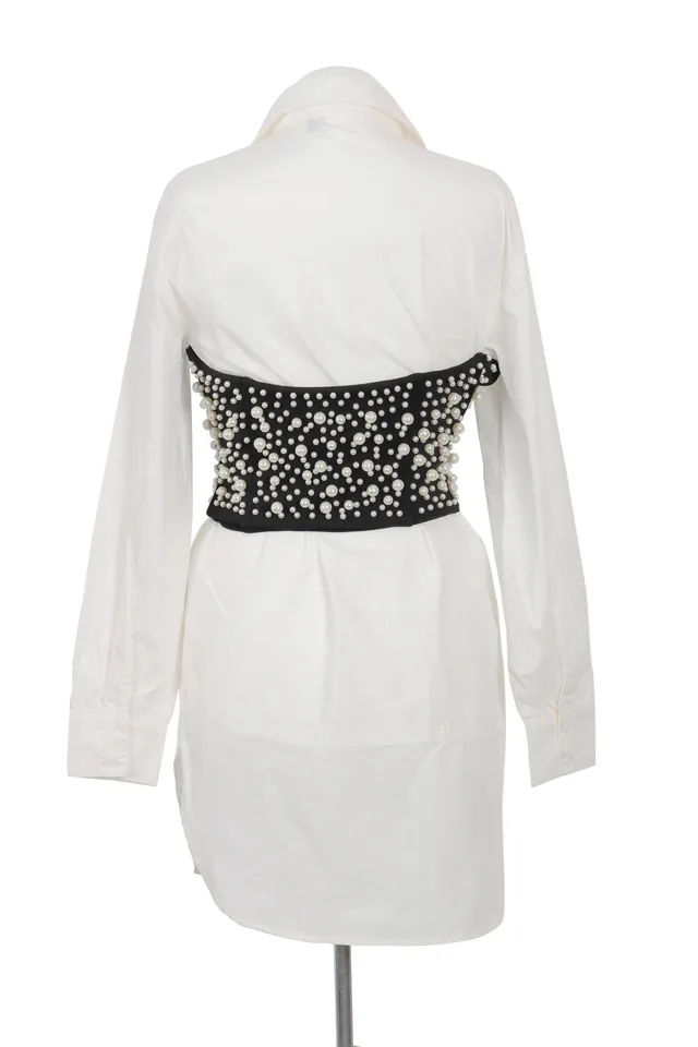 Topshop White Embellished Dress