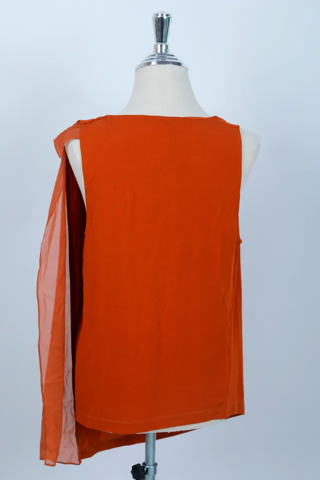 Donna Karan New York Rust Silk Top