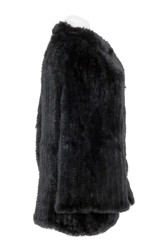 Armani Collezioni Black Fur Coat