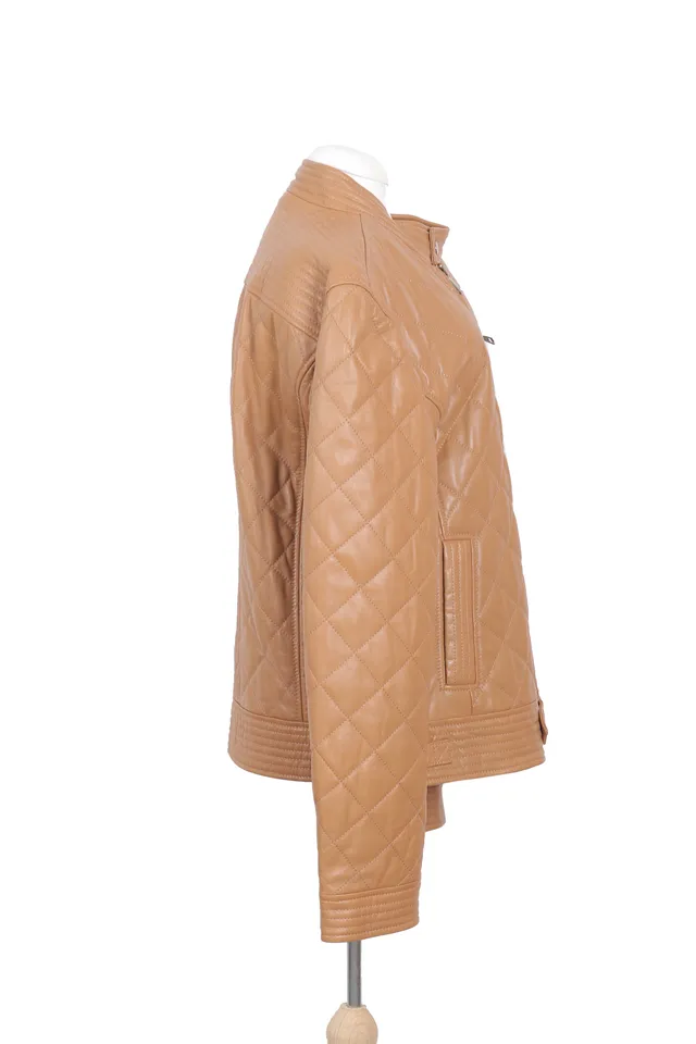 Dolce & Gabbana Camel Quilted Leather Jacket