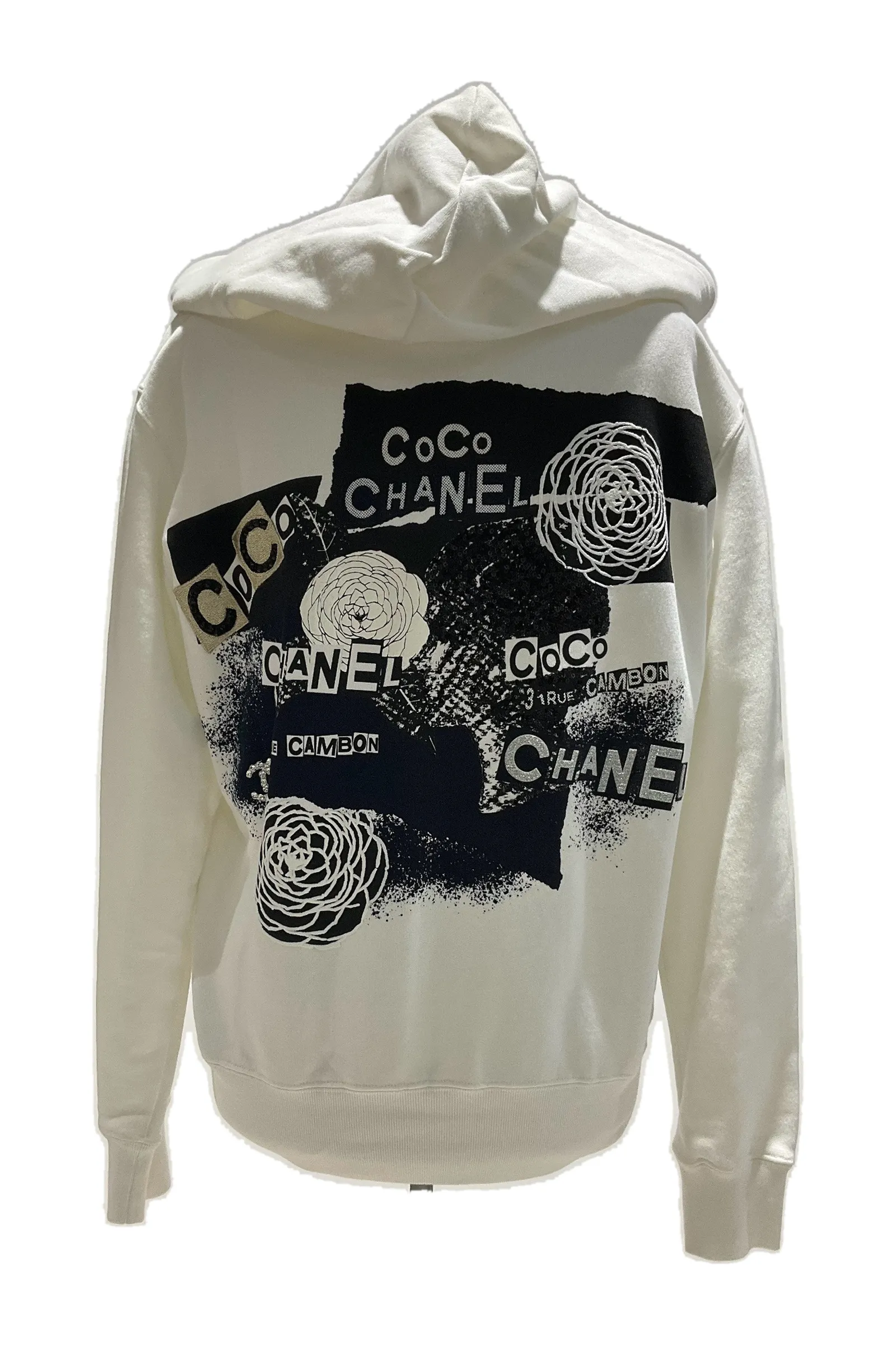 Chanel Cream Ribbed Hoodie
