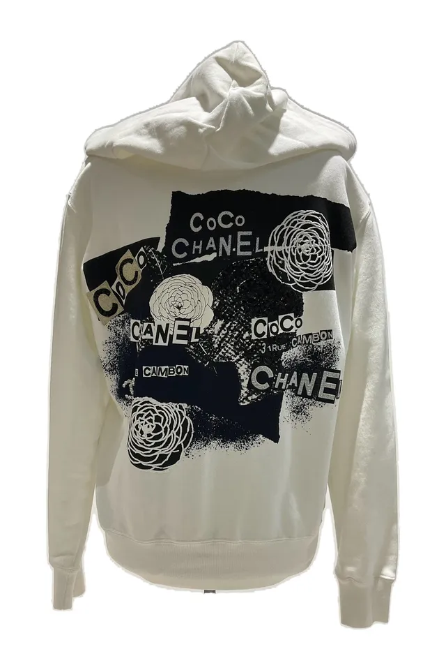 Chanel Cream Ribbed Hoodie