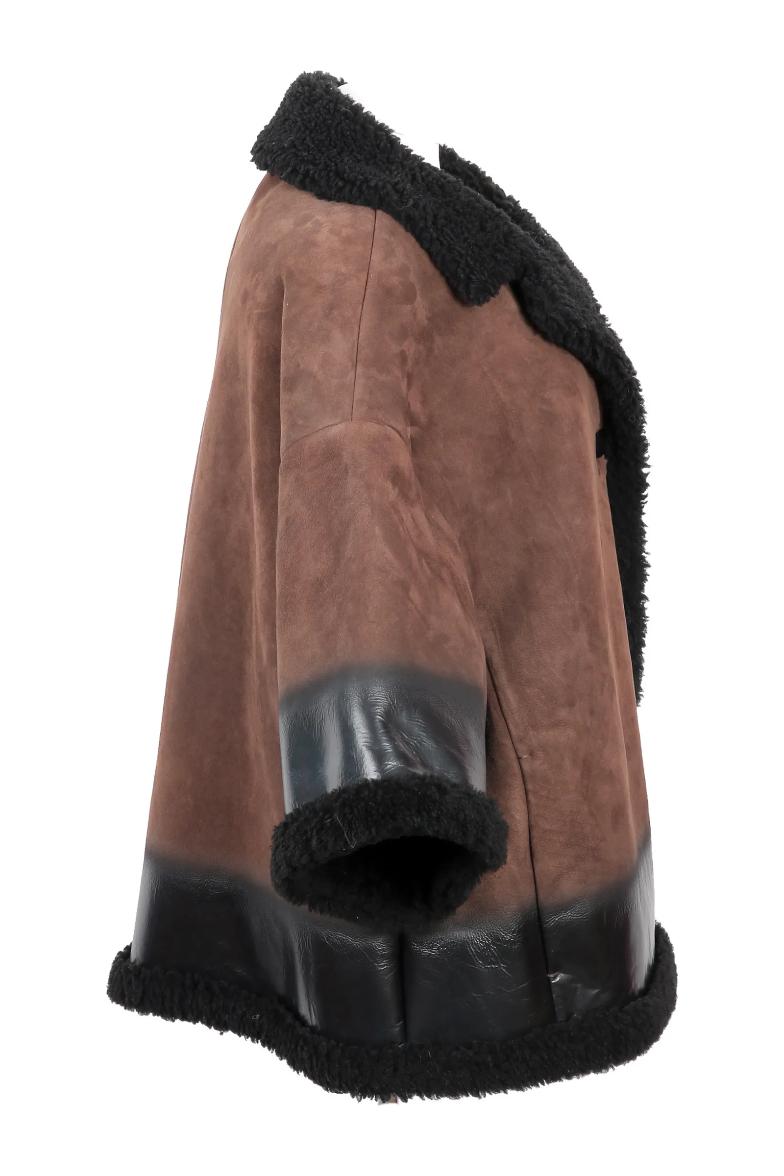 Prada Brown Shearling Fur Coat
