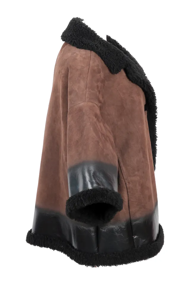 Prada Brown Shearling Fur Coat