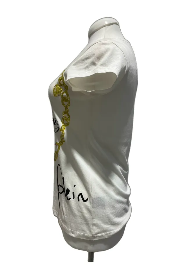 Philipp Plein White Logo Print Top