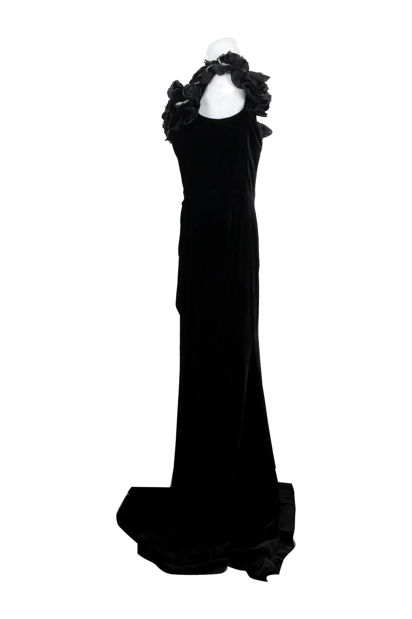 Marchesa Black Floral Gown