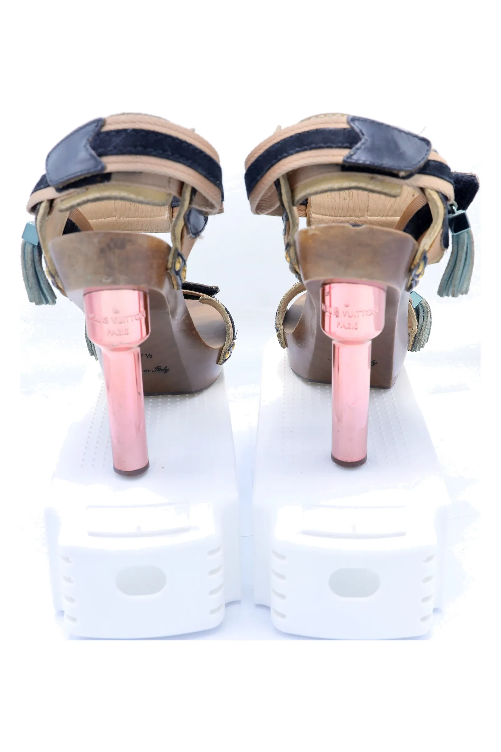 Louis Vuitton Navy Leather Sandals