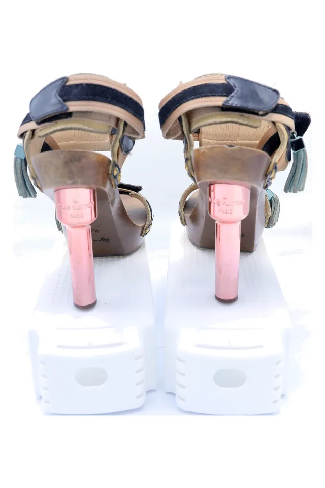 Louis Vuitton Navy Leather Sandals