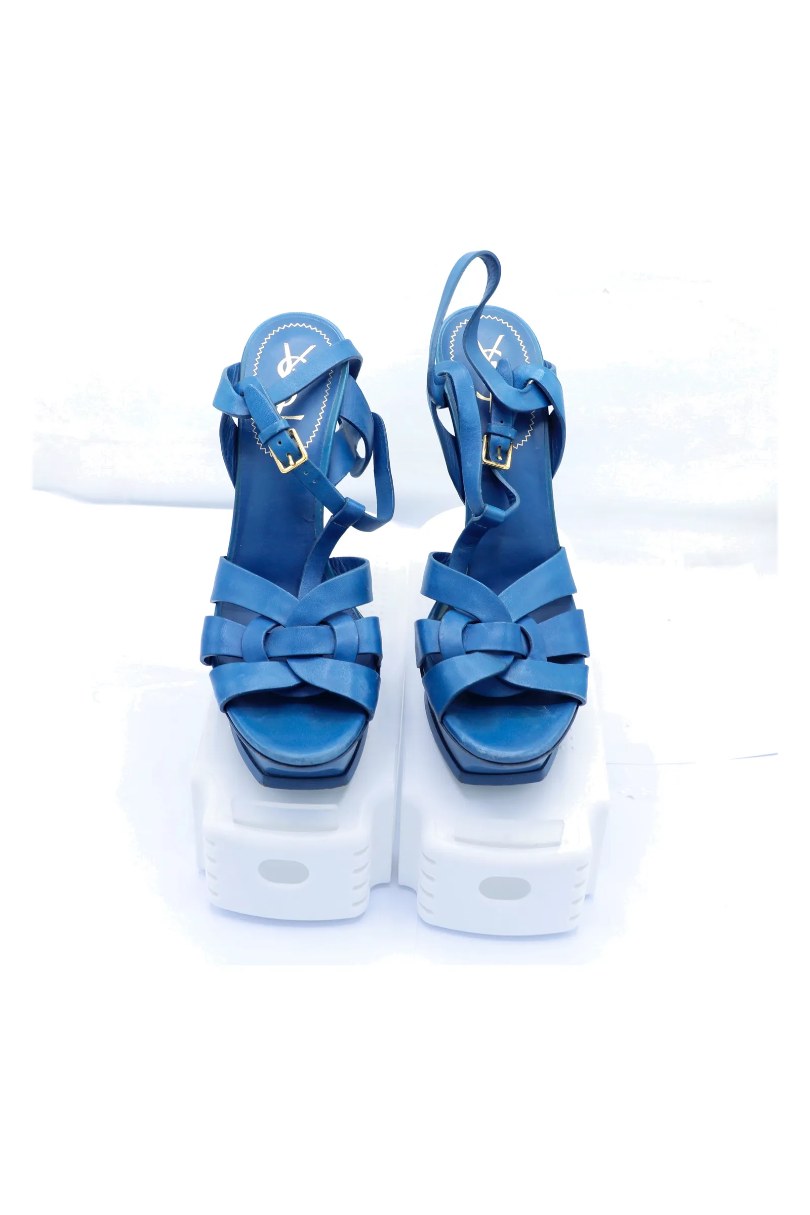Yves Saint Laurent Blue Leather Sandals
