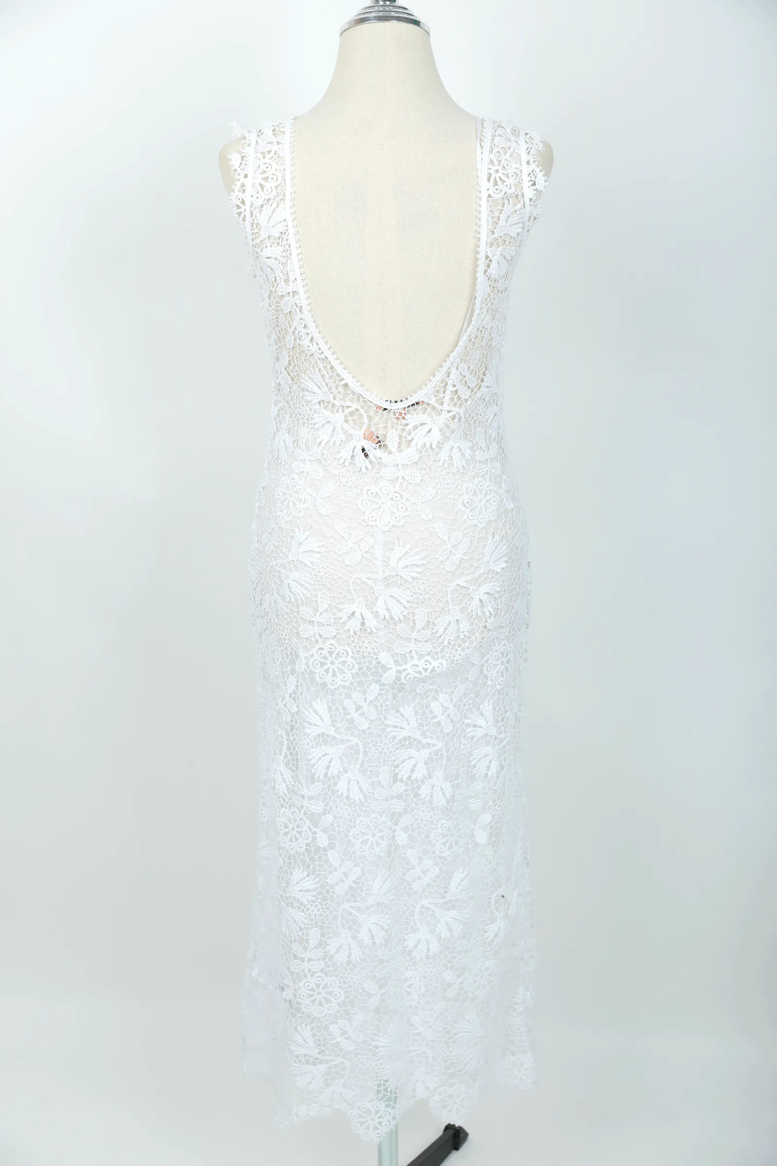 Ermanno Scervino White Floral Midi Dress