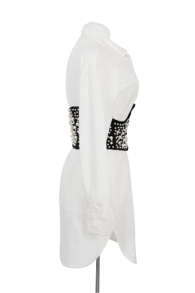 Topshop White Embellished Dress