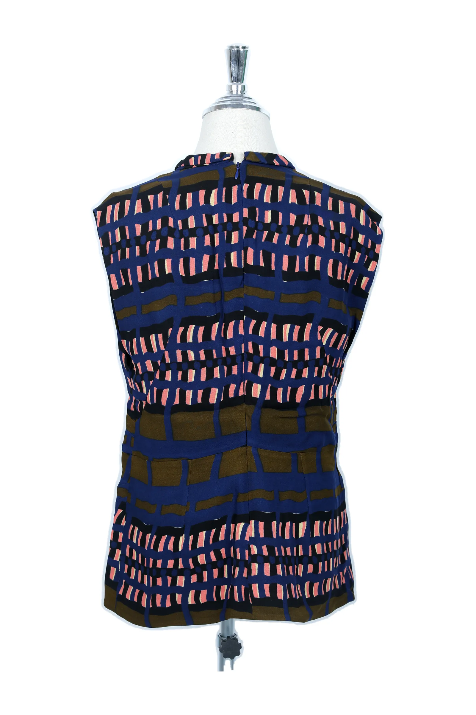 Marni Navy Abstract Print Top