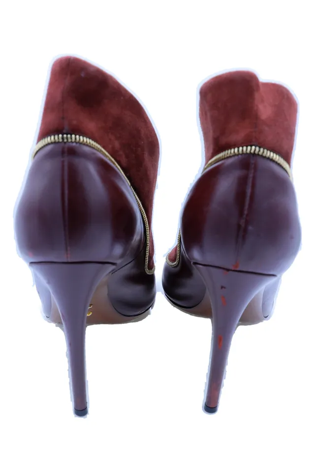 Louis Vuitton Burgundy Suede Pumps