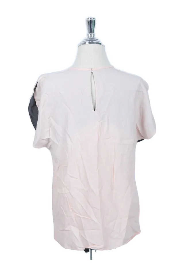 Balenciaga Blush Pink & Grey Silk Top