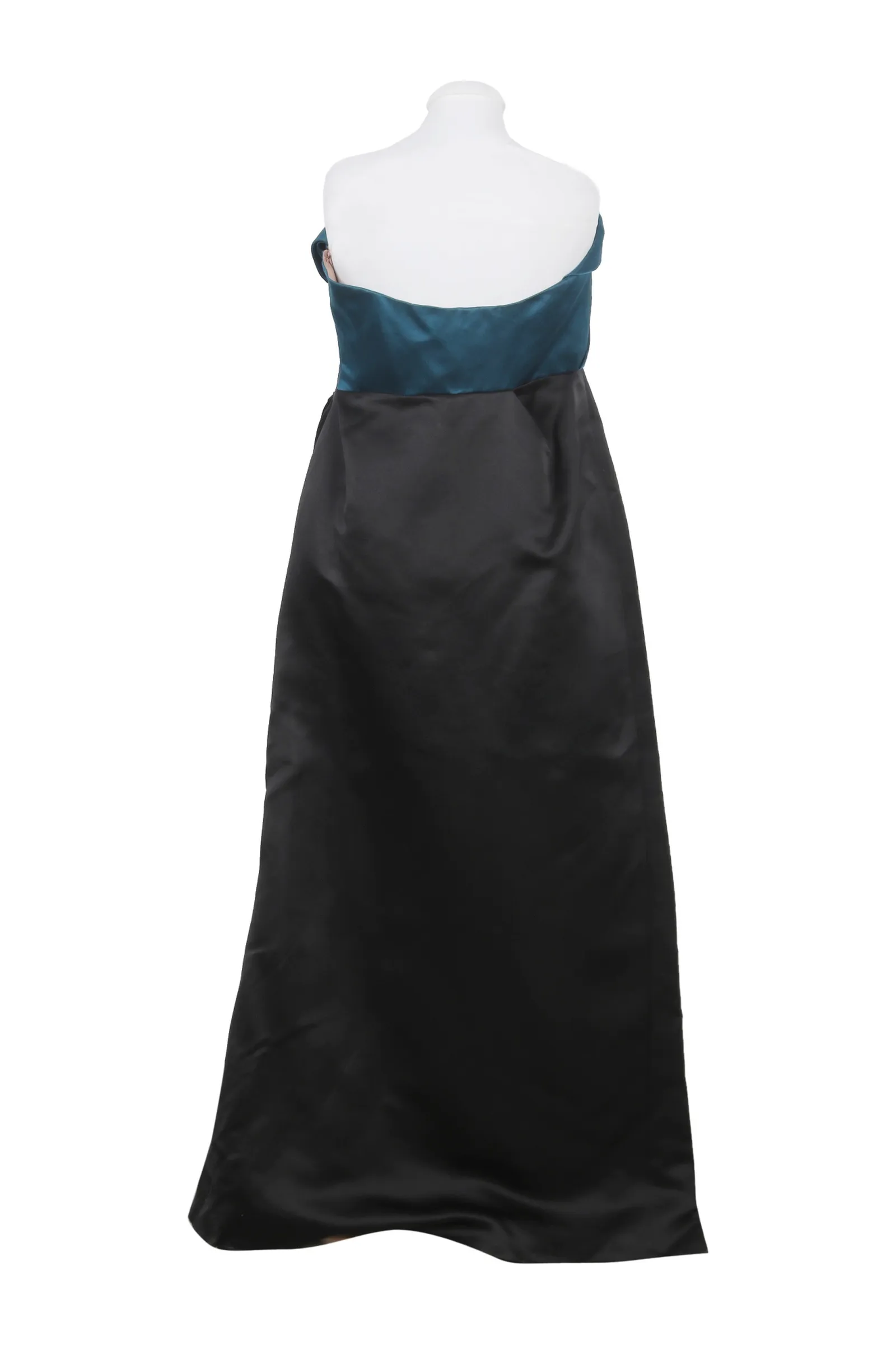 Lanvin Teal Blue & Black Silk Gown