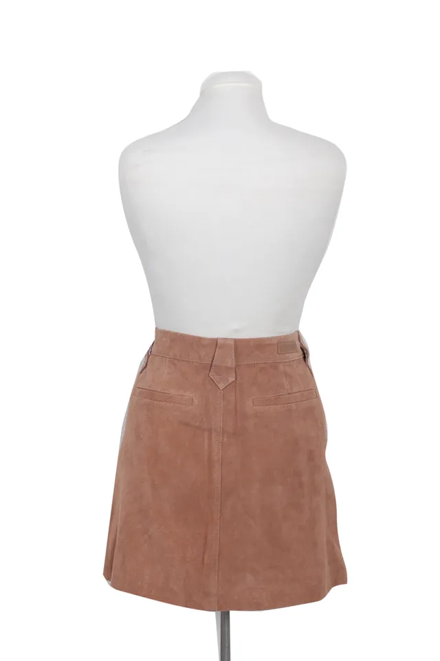 Blank NYC Tan Brown Suede Mini Skirt