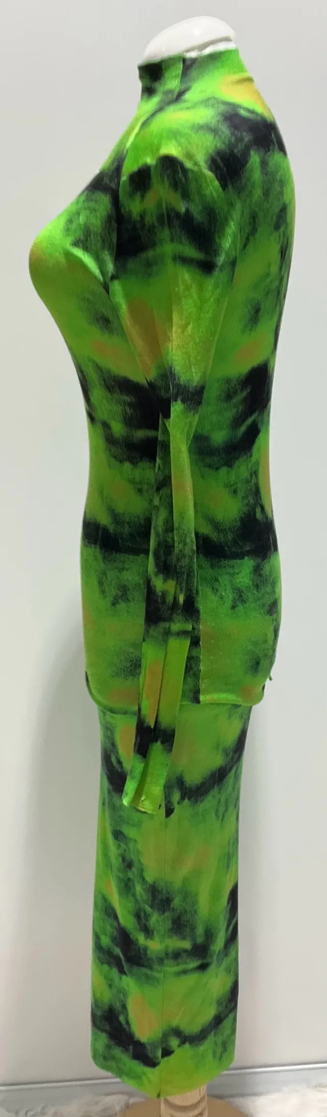 Versace Lime Green Tie-Dye Two-Piece Set