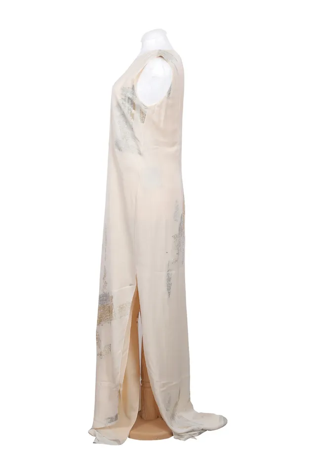 Reed Krakoff Neutral Abstract Print Maxi Dress