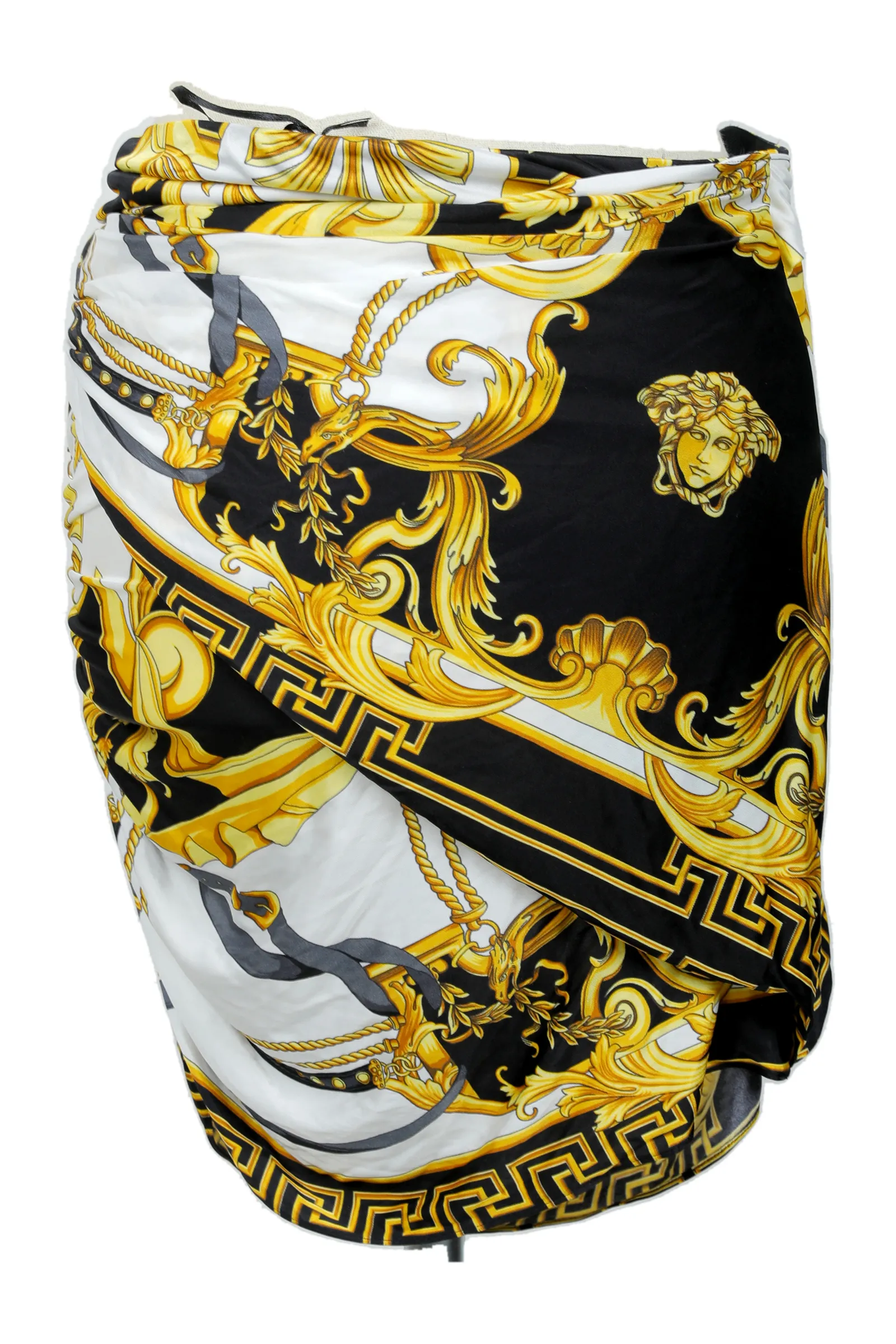 Versace Black Printed Mini Skirt