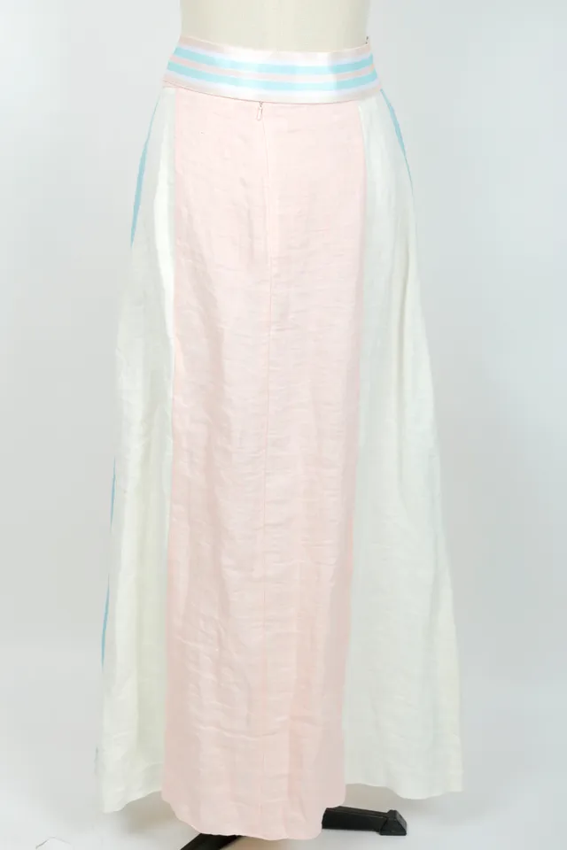 Peter Pilotto Blush Pink Striped Midi Skirt