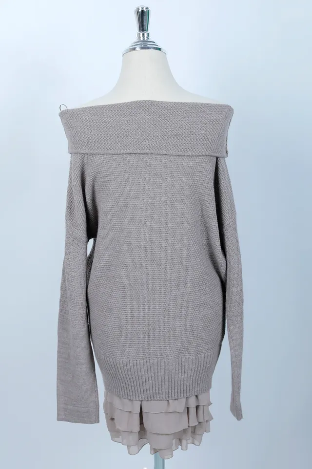 Pinko Grey Chiffon Knit Dress