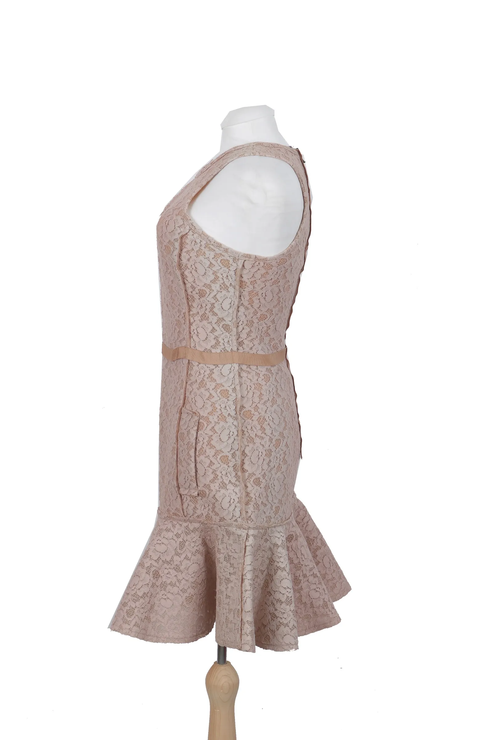 Lanvin Nude Lace Mini Dress