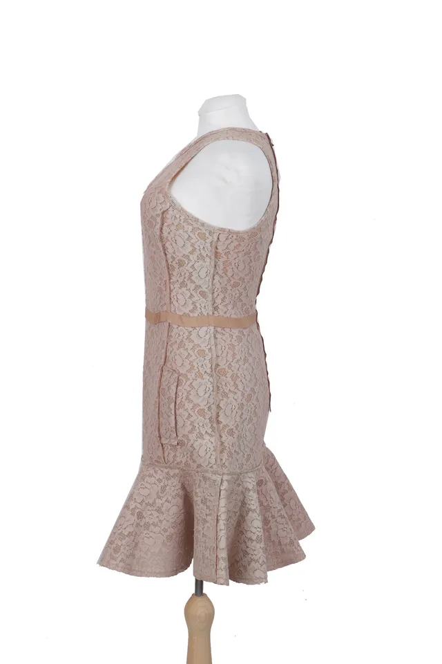 Lanvin Nude Lace Mini Dress
