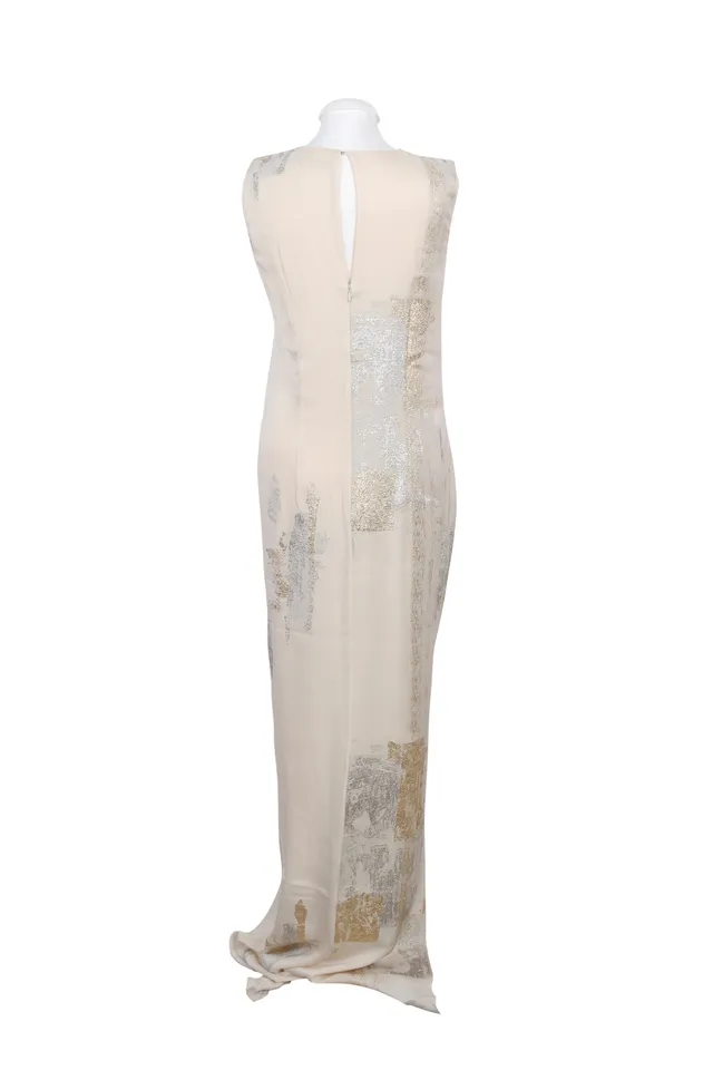 Reed Krakoff Neutral Abstract Print Maxi Dress