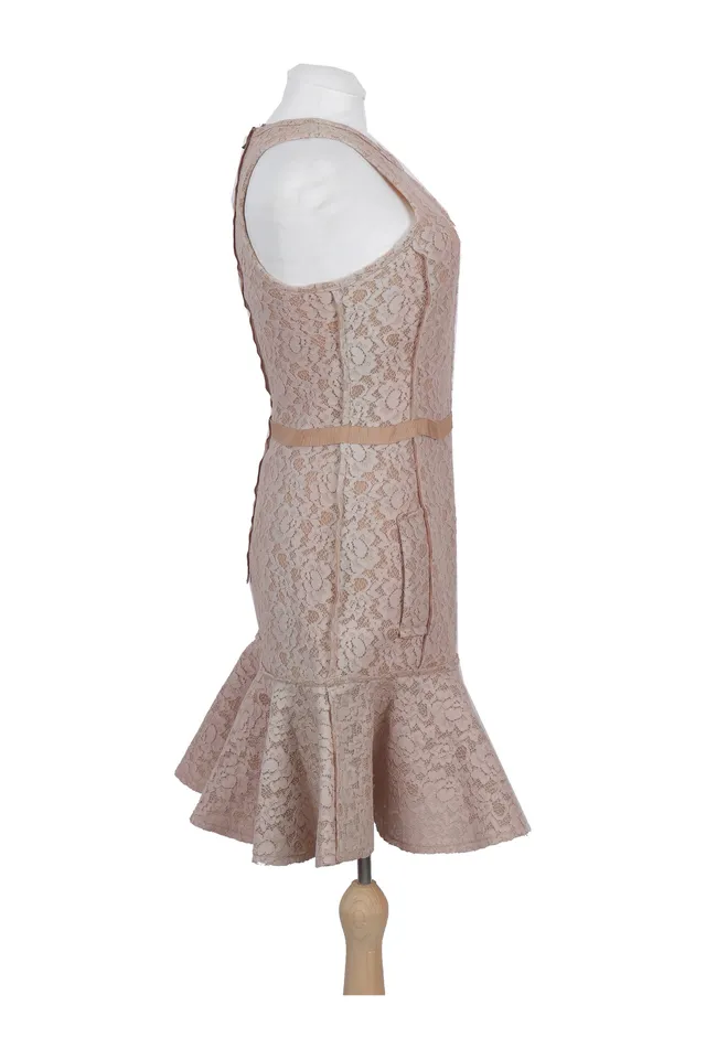 Lanvin Nude Lace Mini Dress