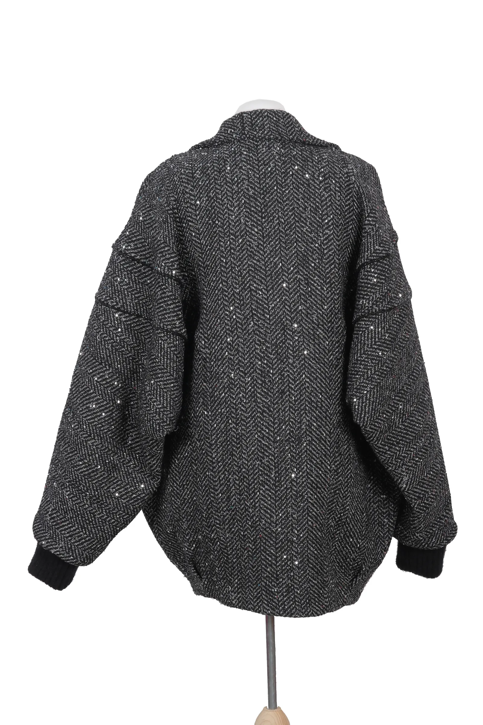 Alessandra Rich Black Fur Coat
