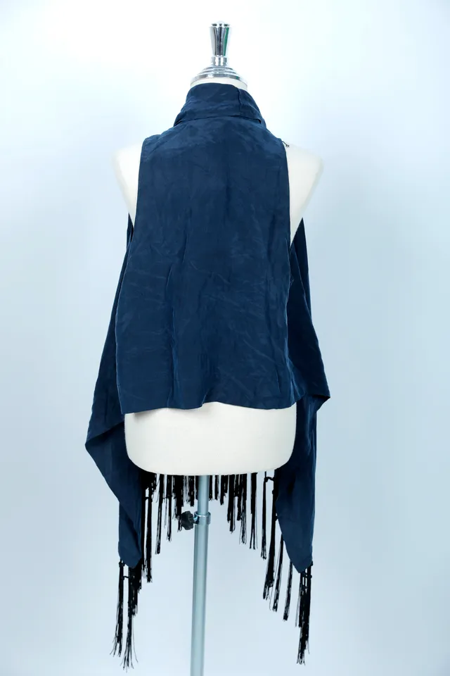 Theory Navy Silk Vest