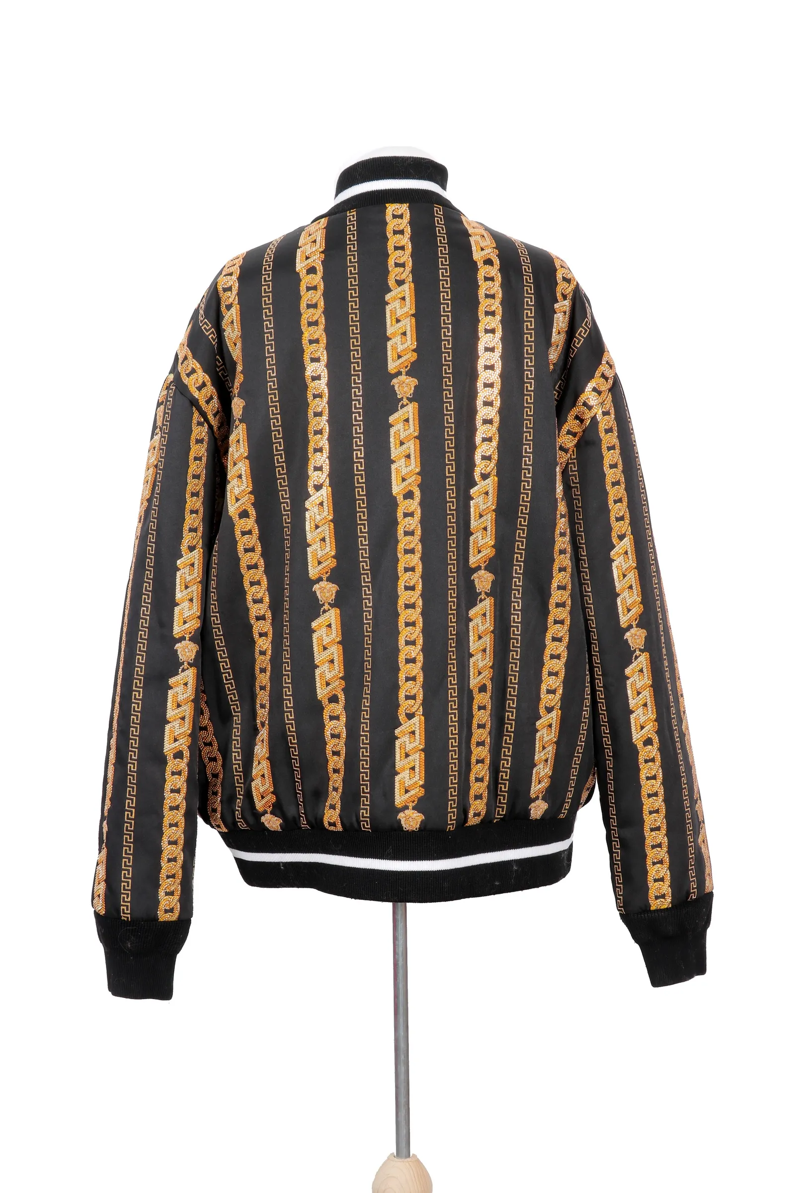 Versace Multicolor Ribbed Bomber Jacket