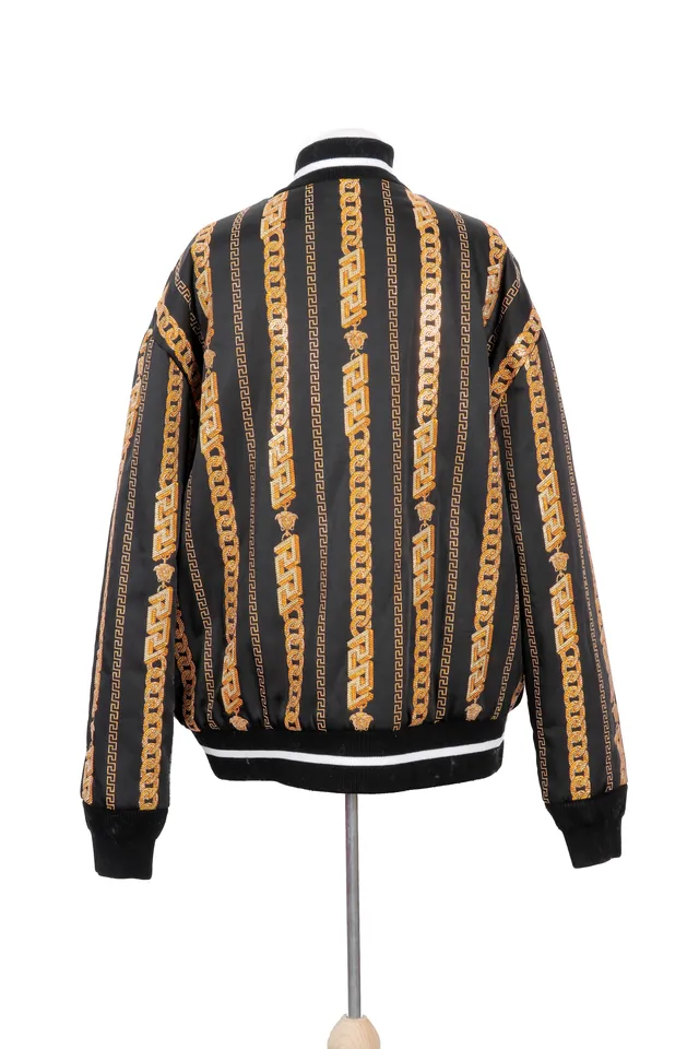 Versace Multicolor Ribbed Bomber Jacket