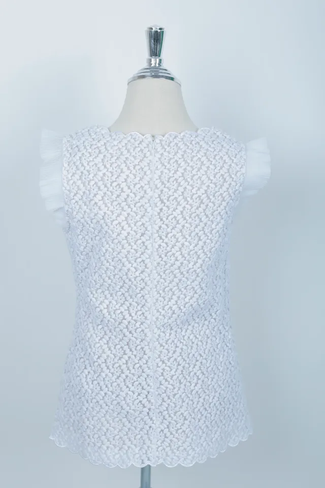 Red Valentino White Tulle Top