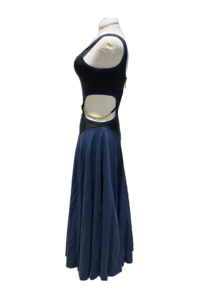 Christopher Kane Navy Blue Jersey Maxi Dress