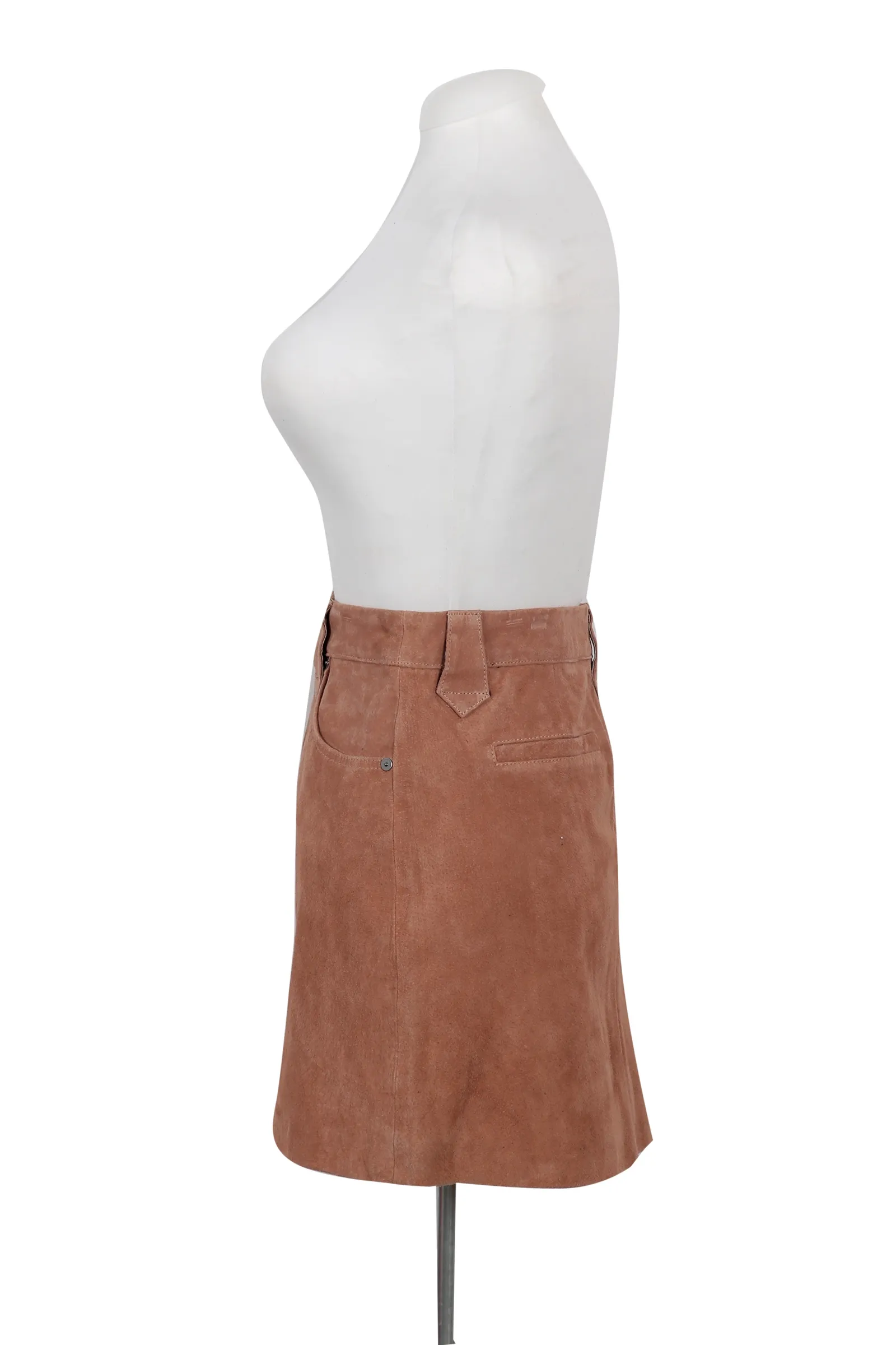 Blank NYC Tan Brown Suede Mini Skirt