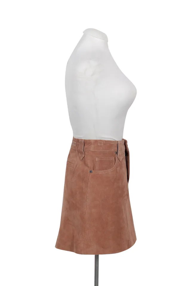 Blank NYC Tan Brown Suede Mini Skirt