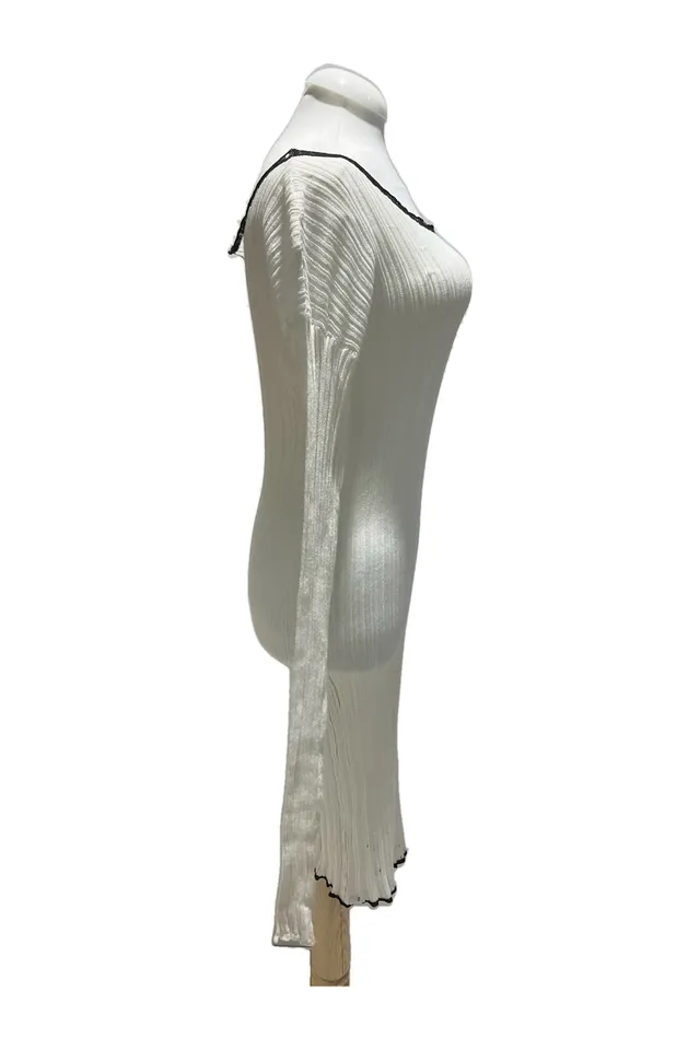 Symetria White Sequined Midi Dress