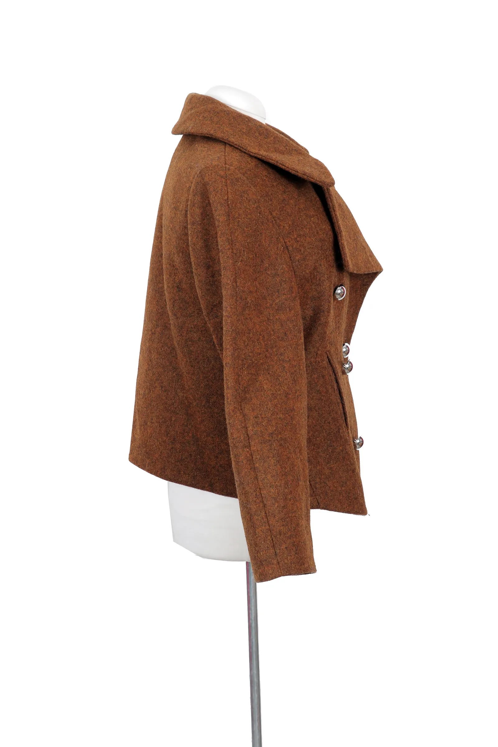 Bouchra Jarrar Brown Wool Coat