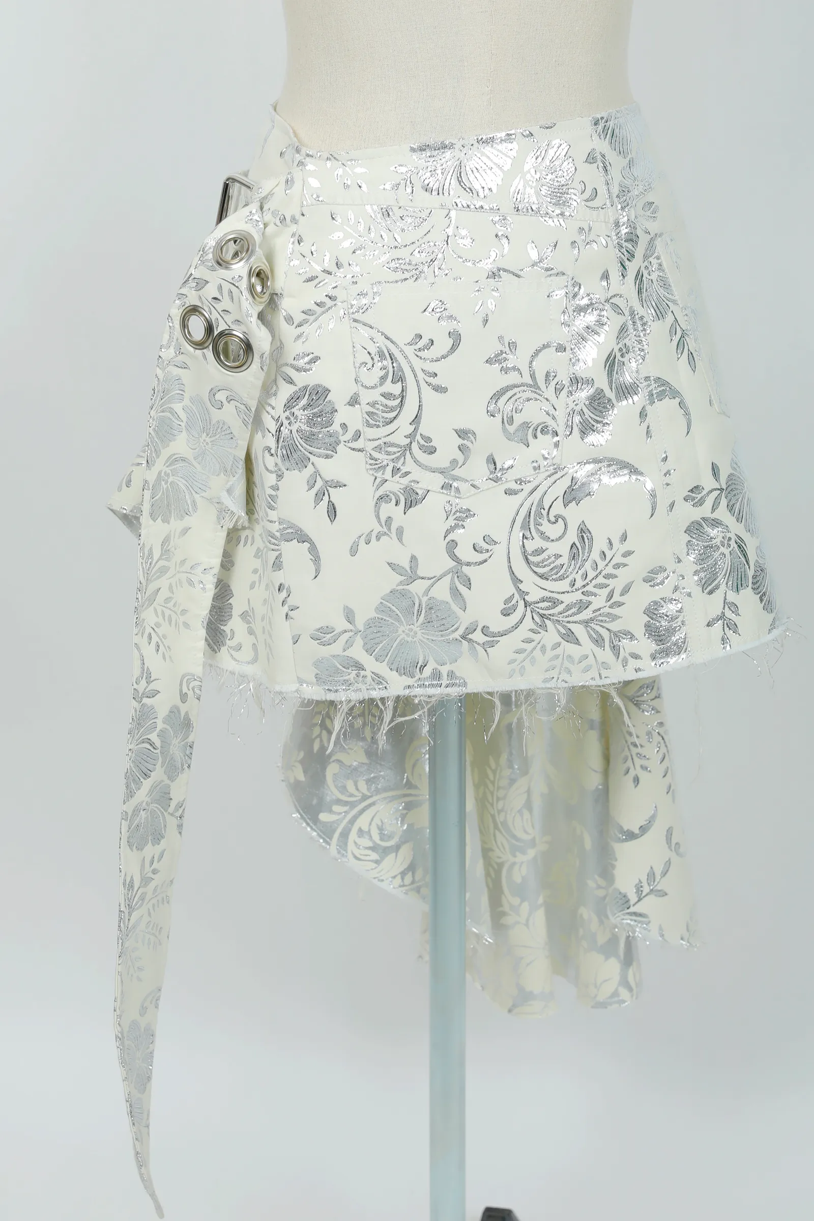 Marques Almeida Ivory Metallic Mini Skirt